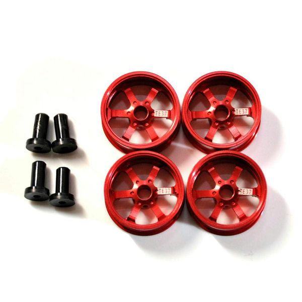 M4WD Medium Diameter Aluminum Wheels, 6 Spoke (Red)