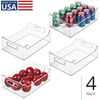 Plastic Stackable Pantry Bin - Storage Bin with Handles for Cabinets or Fridge -