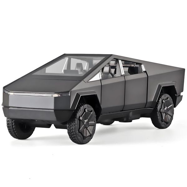 OANMYJJO 1/32 Diecast Mars Pickup Car Model，Zinc Alloy Toy Car，with Sound and Light、Pull Back，for Kids Age 3 Year and UP（Grey）