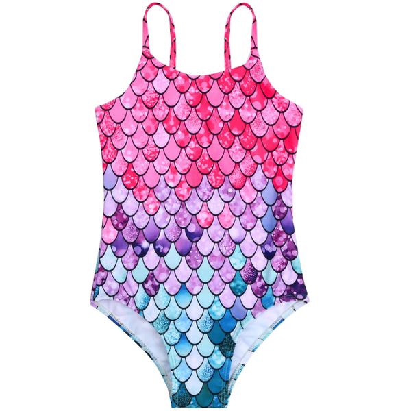 Hoxfly Girls Swimming Costume, Mermaid Swimwear 3-12 Years, One Piece Swimsuit for Girls Kids Toddler, Beach Bathing Suit for Kids, Girl One Piece Swimwear Off Shoulder Swimsuits (3-4 Years)