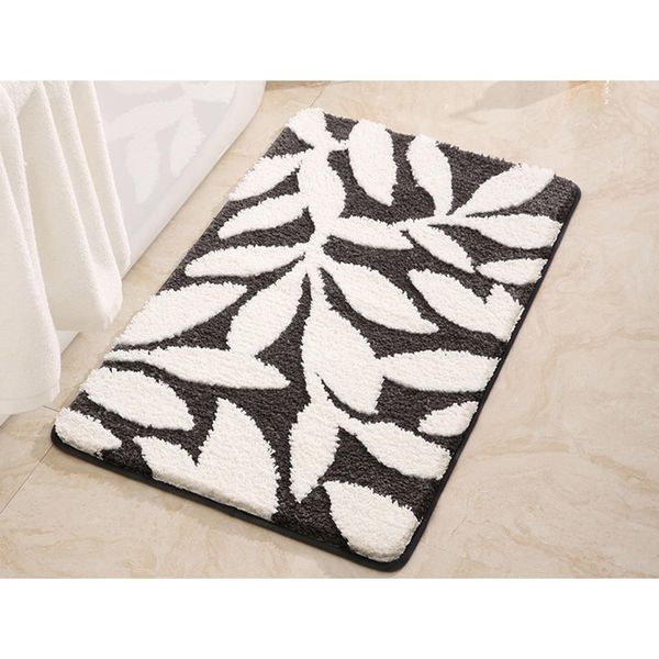 Joy-yong Nordic Bath Mat, Washable, Entrance Mat, Indoor, Stylish, Washroom Mat, Bath Mat, Foot Wipe Mat, Easy Dryness, Water Absorption Mat, 3D Pattern (19.7 x 31.5 inches (50 x 80 cm), Dark Gray)