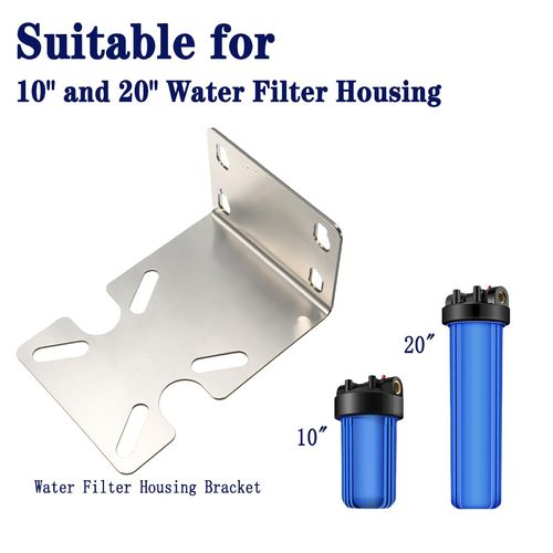RUIVEO 2Pcs Stainless Steel Water Filter Housing Mounting Bracket, Water Purifier RO Housing Bracket for 10'' and 20'' Filter Housings (2)