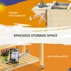 Raised Garden Bed Planter Box w/ 8 Grow Grids, Storage Shelf & Lockable Wheels