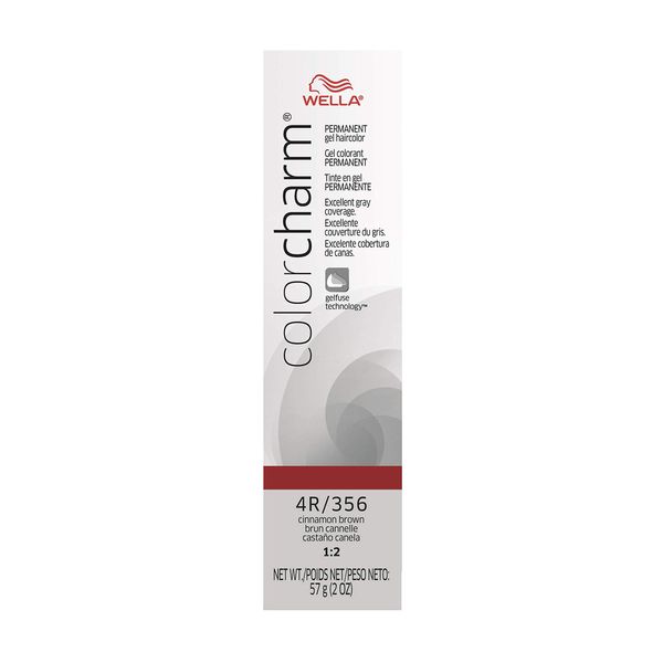 WELLA colorcharm Permanent Gel Hair Color for Gray Coverage, 4R Cinnamon Brown, 2 oz