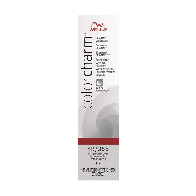 WELLA colorcharm Permanent Gel Hair Color for Gray Coverage, 4R Cinnamon Brown, 2 oz