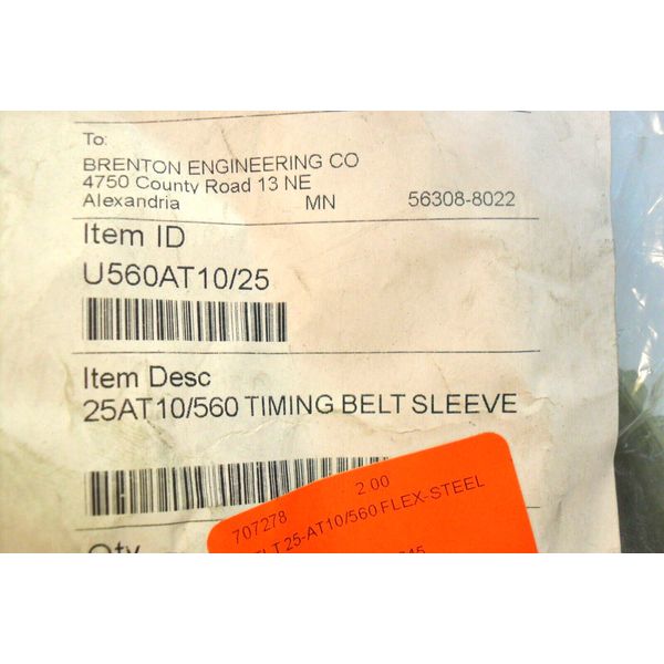 QTY 2 -Baldwin 25AT10/560 TIMING BELT 56 Teeth, Polyurethane Material U560A10/25
