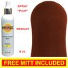 BRONZE - Sunless Self Tanning Spray "Pump" - MEDIUM - 8 oz + Best Tanner Mitt