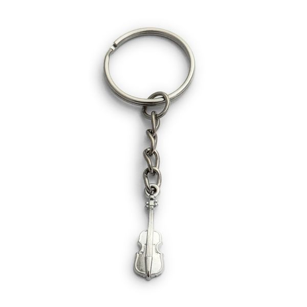 FizzyButton Gifts Violin Viola Charm Keyring Key Ring with Silver Tone Keychain