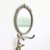 Mirror, Wall Mirror, Stylish Iron, Mirror with Hook, Small, Wall Mirror with Hooks
