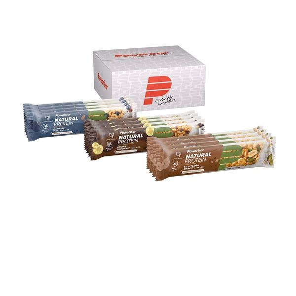 Power Barr Natural Protein Multiflavour Box 12x40g - Vegan Protein Bars + Natural Ingredients