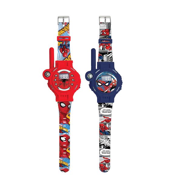 Lexibook, Spider-Man, Walkie-Talkies Watches, 2 pieces, range up to 200m/600 feet, flashlight, compass, rechargeable, Blue/red, DMWTW1SP