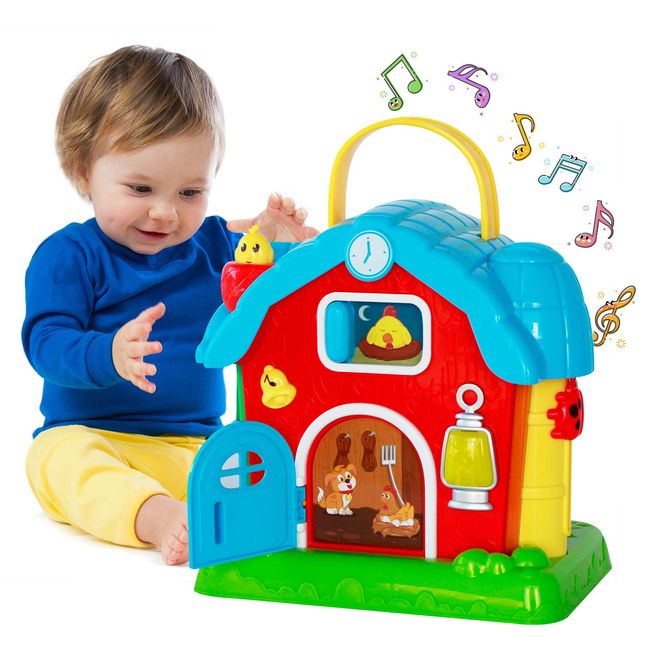 HISTOYE Musical Barn Activity Cube Learning Baby Toys for 1 Year Old Developmental Toddler Early Educational Baby Toys 12-18 Months Interactive Toys for 1 2 3 4 Year Old Girls Boys