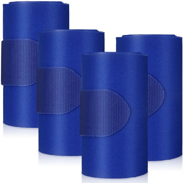 Set of 4 Horse No Bow Bandage 3D Contoured Standing Wrap Bandages Stable Nylon Horse Leg Wraps for Helping Prevent Horse from Tendon Damage and Keep Horses Clean and Safe (Dark Blue)