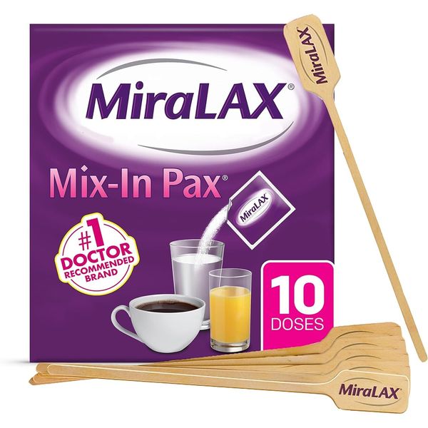 Miralax Gentle Osmotic Laxative Powder 10 Count Constipation Relief Unflavored