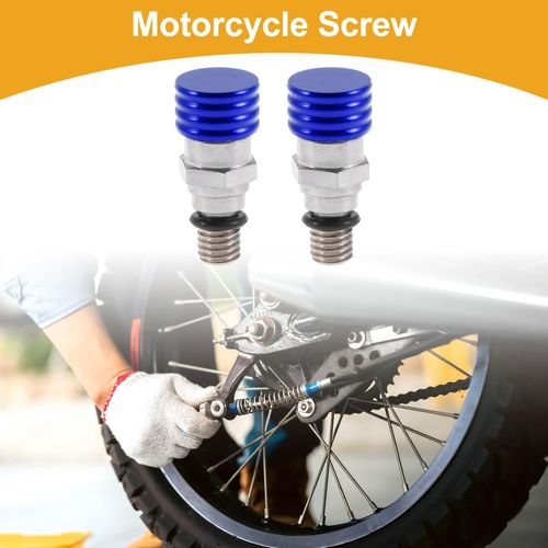Partuto 2pcs M5x0.8 Universal Motorcycle Screw - Dirt Bike Motocross Fork Air Bleeder Valve - Metal Blue