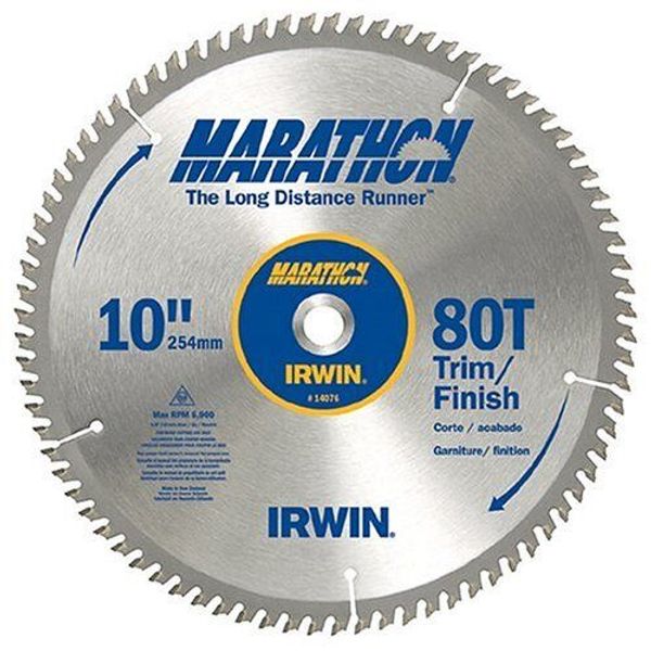 Irwin Industrial Tools 14076 10-Inch 80-Teeth 5/8-Inch Arbor Miter Saw Blade