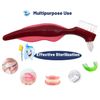 Premium Hard Denture Brush, Multi-Layered Bristles & Portable Double Sided Toothbrush for Denture Care (Pack of 3)
