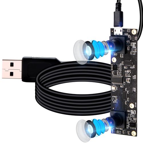 ELP 1080P Dual Lens USB Camera 3D Stereo Webcam Board for Computer and Raspberry Pi AR0330 Binocular USB2.0 PC Camera Mini UVC USB Security Camera Laser Engraver Laptop Lightburn Camera