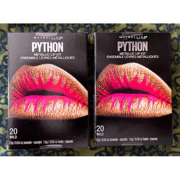 Maybelline NY Lip Studio Python Metallic Lip Makeup Kit, #20 WILD NEW X 2!