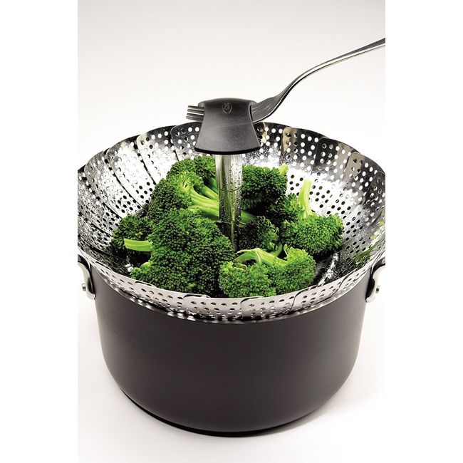 New! OXO Good Grips Stainless Steel Steamer with Extendable Handle