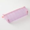 Midori 41849006 Mesh Pencil Case, Gusset, Striped Pattern, Purple
