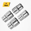 sourcing map 4pcs E-Torx Socket 1/2" Drive E18-E24 External Torx Deep Socket CR-V 6 Point Spline Socket Star Female Bit Socket for Auto Repairs Home Maintenance DIY Hand-Making 1.5" Length