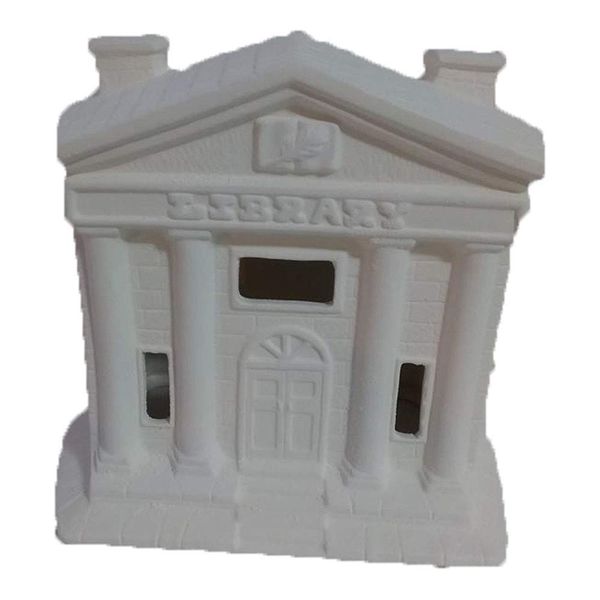 Village Library 6" x 5" Ready to Paint Ceramic Bisque
