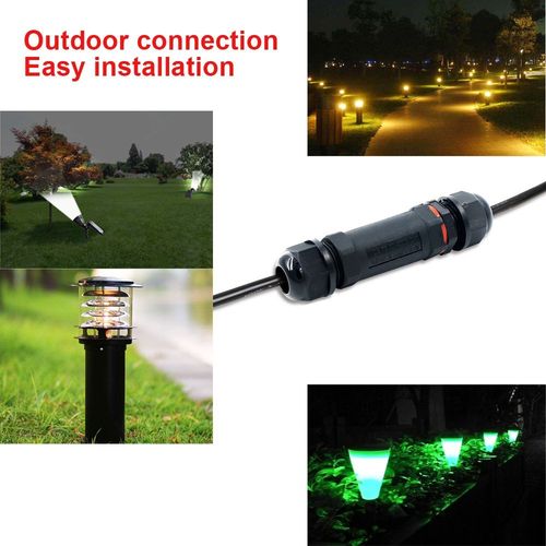 CESFONJER 2 Pcs IP68 Waterproof Wire Connector, Outdoor Cable Connector, External Junction Box Cable Connector Sleeve Coupler for 2 or 3-pin Cables Ø 5-13 mm.