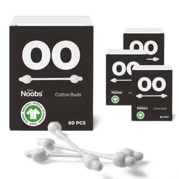 Love Noobs Baby Safety Cotton Buds, 100% Organic Cotton Earbuds for Babies, 240 Pieces, Ultra Soft Q Tips for Ears, Safety Cotton Swabs Suitable for Entire Household