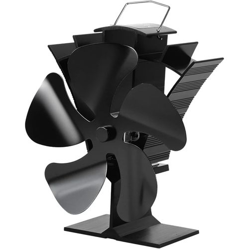 Tomersun Stove Fan 5 Blades Wood Stove Fan Silent Heat Powered Wood Burner Fan for Log Burner/Fireplace/Wood Burning Stove