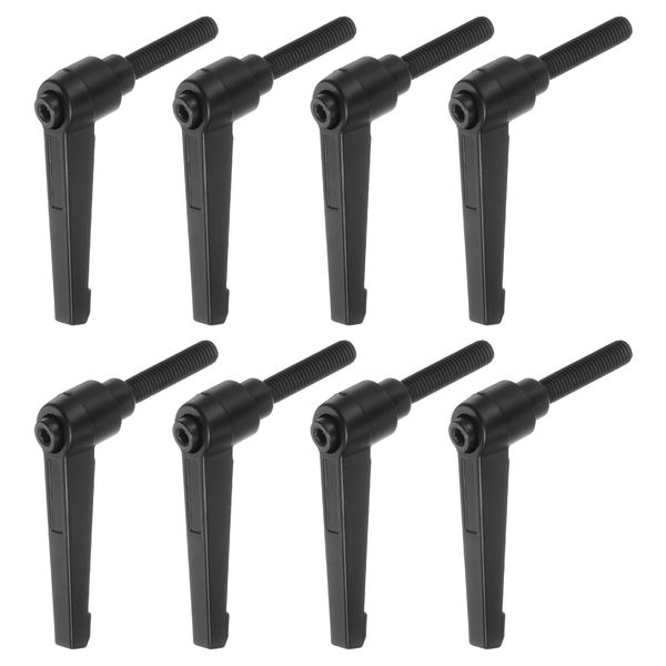 sourcing map 8pcs Adjustable Clamping Lever Handles M8 x 40mm Male Thread Bolt Knobs Rotating Screw Locking Quick Release Ratchet Push Button Handle, Black