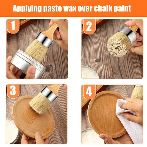 Finishing Wax Furniture Finishing Chalk Paint Wax Sealing with Chalk and Paint Brush for Painting Interior Furniture(3.5 Ounces,White)
