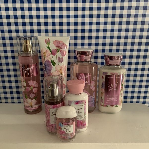 7X ~ Bath & Body Works ~ SWEET PEA ~ 4 Full Size + 3 Travel Size ~ GIFT SET!