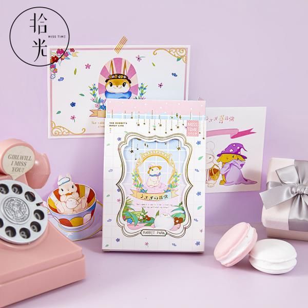 Rabbit Park Paper Postcard DIY Cartoon Greeting Card Birthday Letter Gift 30pcs/set