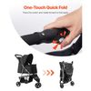 Pet Stroller Foldable 3 Wheels Dog Stroller with Brake up to 35lbs