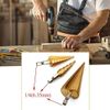 3 Pcs HSS Steel Step Cone Drill Titanium Bits Set – Multi-Size for Metal, Wood & Plastic, Durable & Versatile Drill Set