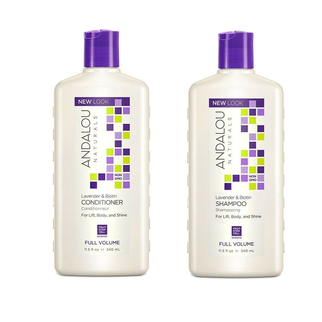 Andalou Naturals Full Volume Conditioner and Shampoo Lavender & Biotin 11.5 Oz