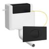 Dual Flush Concealed Toilet Cistern WC, Pipe & Cable Matt Black Push Button Flush Plate LS