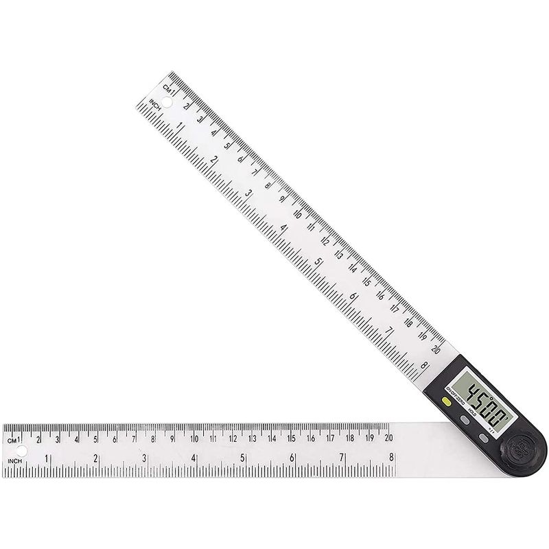 ANCLLO Digitales Winkelmesser-Lineal, 200 mm, digitaler Winkelmesser ...