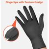 TASALON Disposable Black Nitrile Gloves 100 Count, 5 Mil Textured long Medium