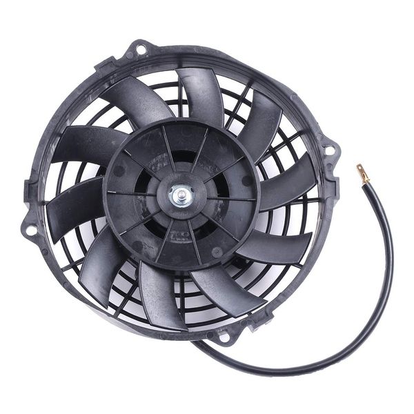 SCITOO 7Inch Universal Slim Radiator Cooling Fan Push Pull Electric 12V Mount Kit Plastic Black