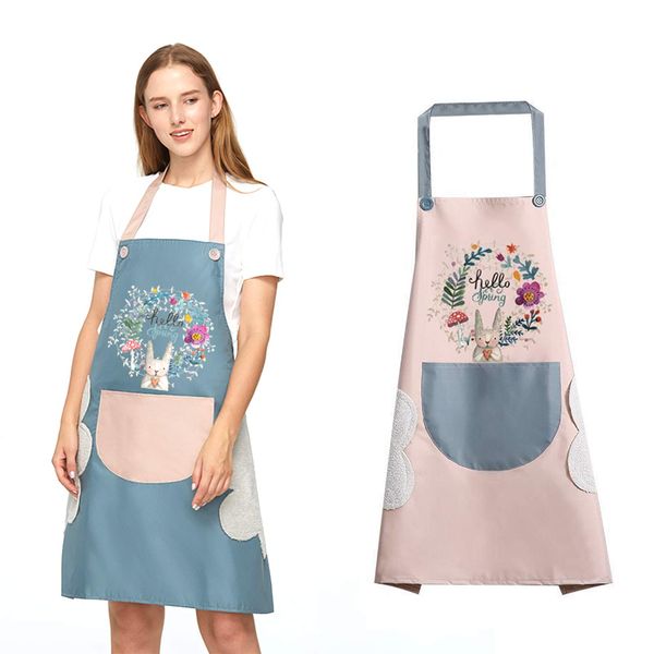 LxwSin Apron, Aprons for Women, 2 Pack Cooking Apron with Pockets, Wiping Hands Apron Oil Proof Kitchen Apron, Women Waterproof Apron for Home Kitchen Garden Restaurant Cooking Baking, PVC