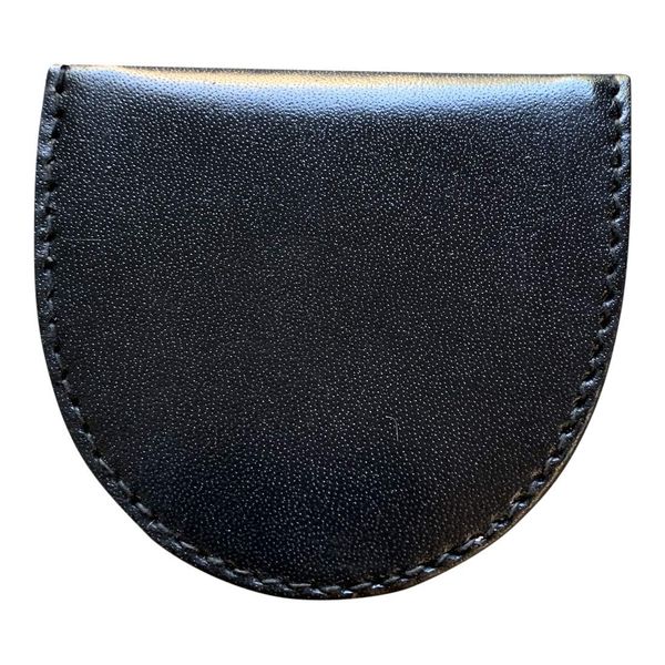 Lorenz Men's Leather Horse Shoe Shape Tray Coin Purse - Black