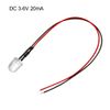 sourcing map 1Pcs 10mm Pre Wired LED, Red DC3-6V Clear Lens, Light Emitting Diodes