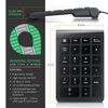 Aplic - Numpad Wired Numeric Keyboard, USB Numpad External, Keypad Mini Keyboard, 22 Keys, USB Type A Wired Keyboard, Numeric Keypad with 10 Multi-Function Keys, Multimedia, PC laptop notebook