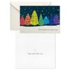 Hallmark Boxed Christmas, Rainbow Trees (16 Cards and 17 Envelopes)