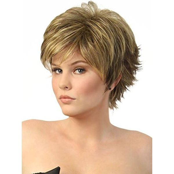 Raquel Welch Wigs Fascination Wig Color RL12/22SS SHADED CAPPUCCINO Heat Friendly Synthetic Women's Short Flirty Razored Cut Memory Cap II Base