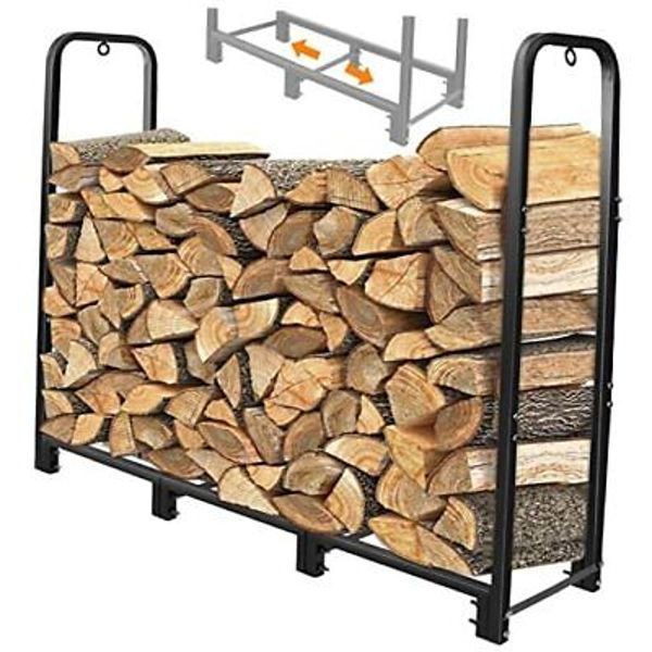 4ft Firewood Rack Stand Heavy Duty Firewood Log Rack Holder Fireplace Rustic