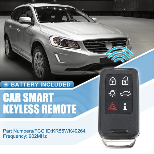 X AUTOHAUX 2pcs 902MHz 6 Button Flip Keyless Entry Remote Replacement Key Fob for Volvo XC60 10-13 XC70 07-13 KR55WK49264 Chip 46 Control Proximity Smart Fob
