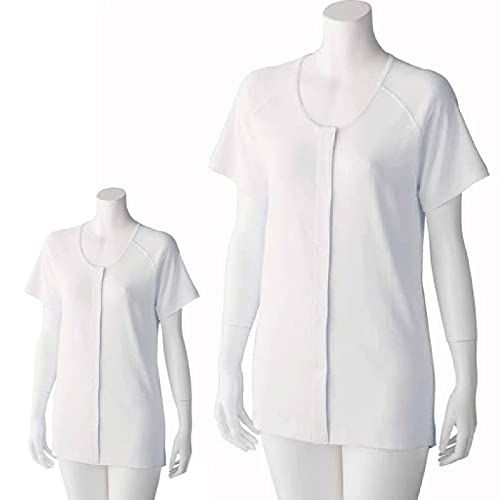 Hanasan Terrace Nursing Underwear, Women's, Open Front, 2-Piece Set, 3/4 Sleeves, One-Touch Tape, Nursing Underwear, For Adults, 100% Cotton, Breastfeeding, Postoperative Hospitalization, Easy To Put